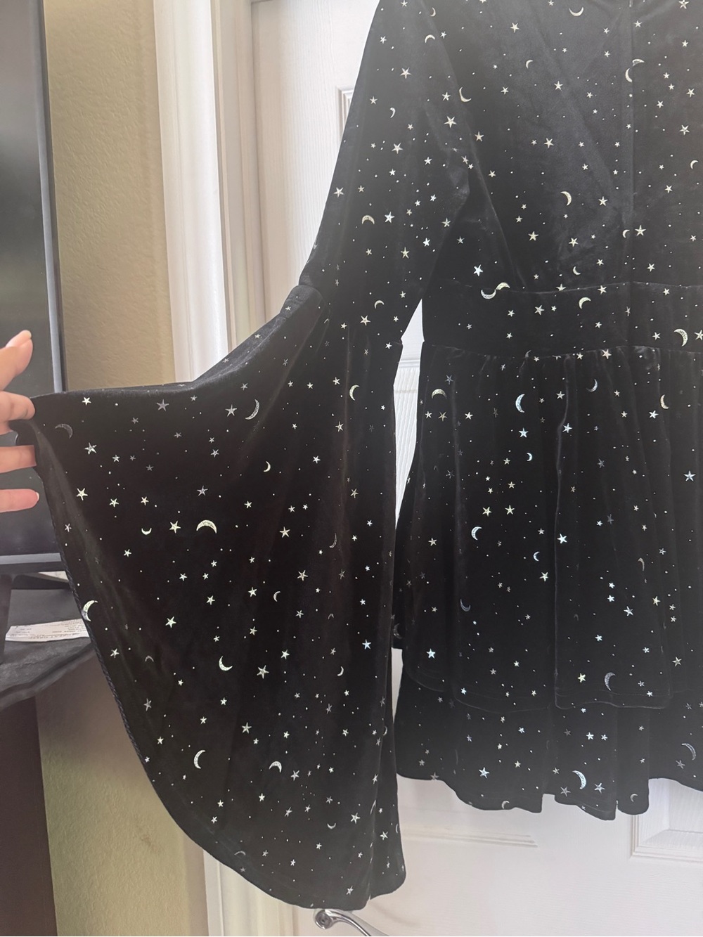 Cider Black Velvet Moon & Star Romper Dress - Picture 10 of 10